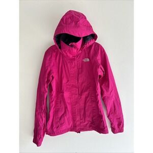 The North Face Hyvent Jacket Hooded Rain Shell Pink Women XSmall